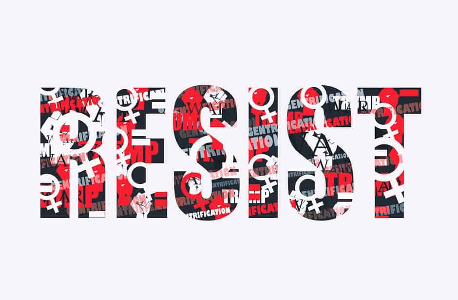 Julia Roth's resist banner